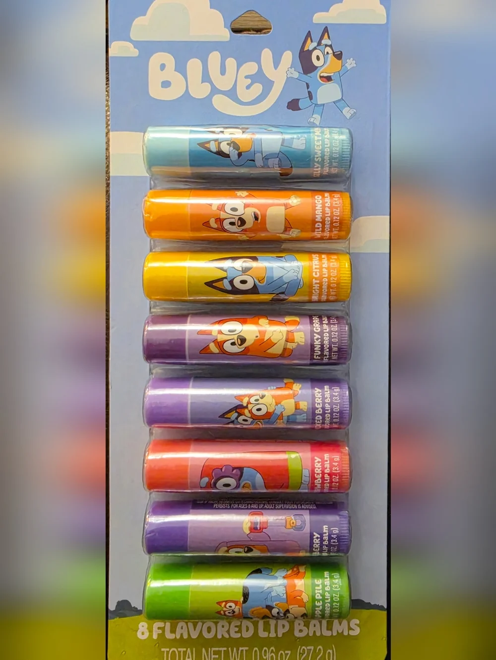 BLUEY - Kids Lip Balm 8-Pack — Assorted Colors & Flavors